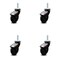 Service Caster 3 Inch Black Hooded Neoprene Rubber 1/2 Inch Threaded Stem Casters SCC, 4PK SCC-TS03S310-NPRB-BK-121315-4 - alternate 1